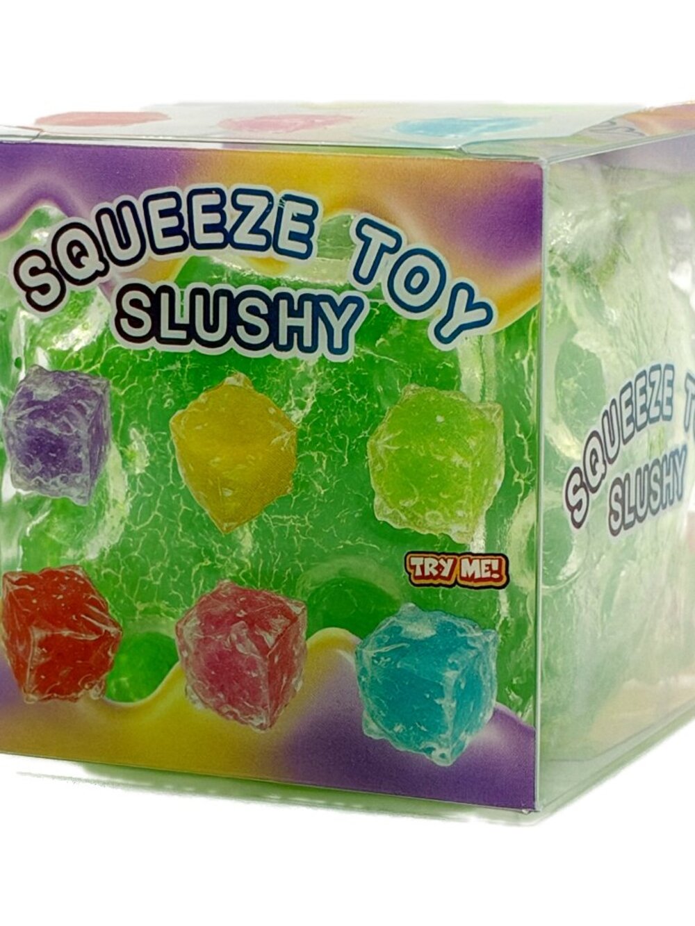 Unbranded Slushy Squeeze Toy Ice Cube Green Sensory Fidget Stress Relief 2x2